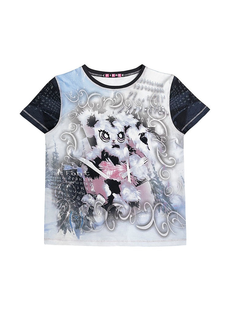 Bunny Print Short Sleeve T-Shirt