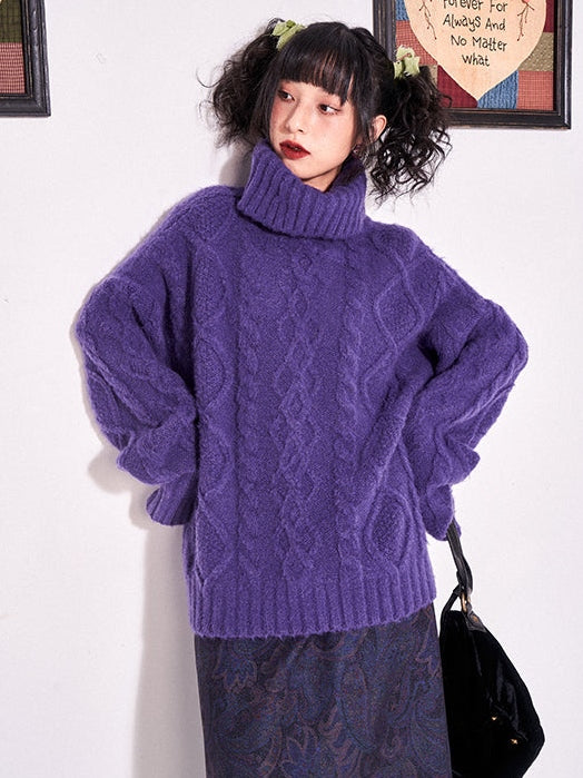 Turtleneck Cable Sweater