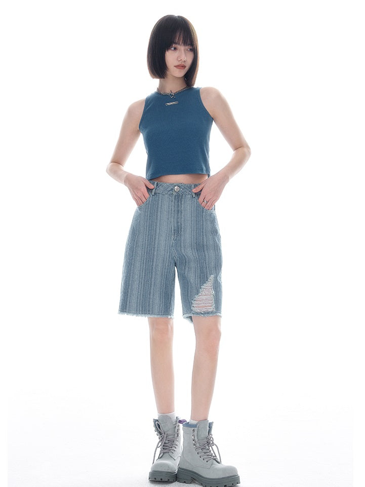 Dommage de denim Half-pant