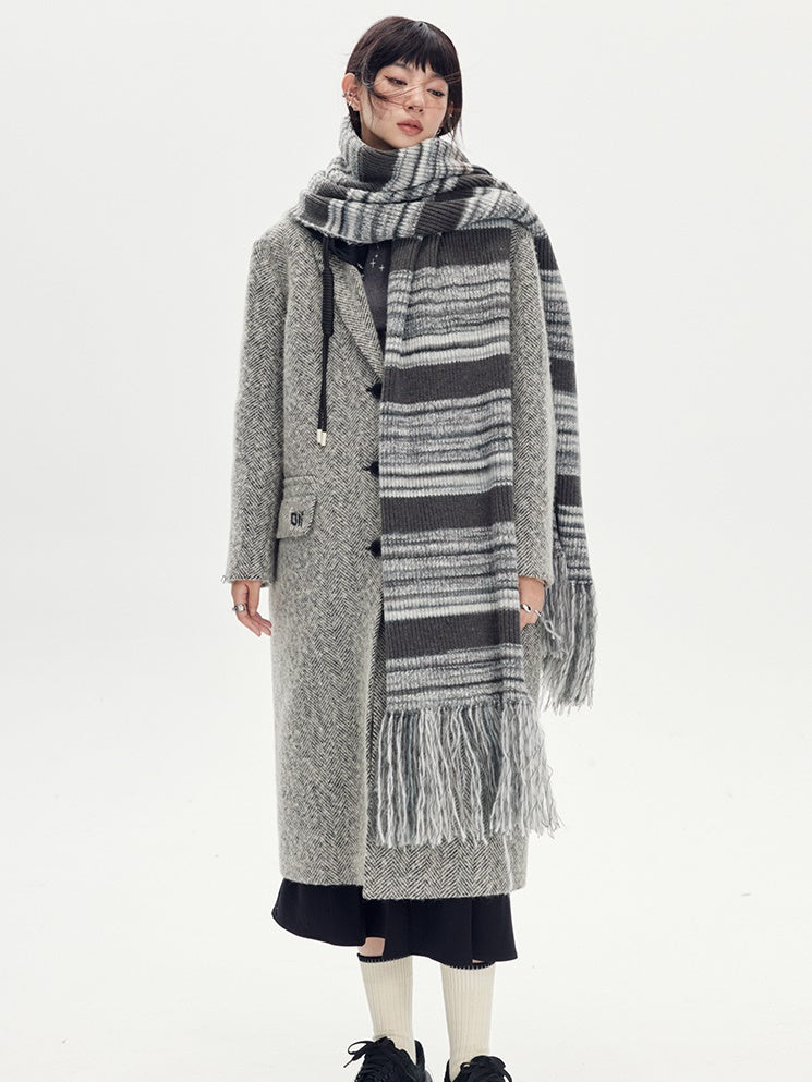 Retro STRIPE KNITTED HAT &amp; MUFFLER