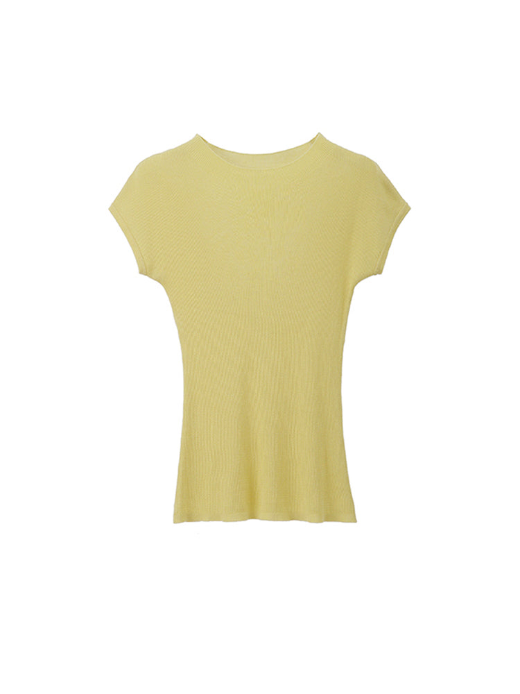 Slim-fit Short-sleeved Knitted Bottoming T-shirt