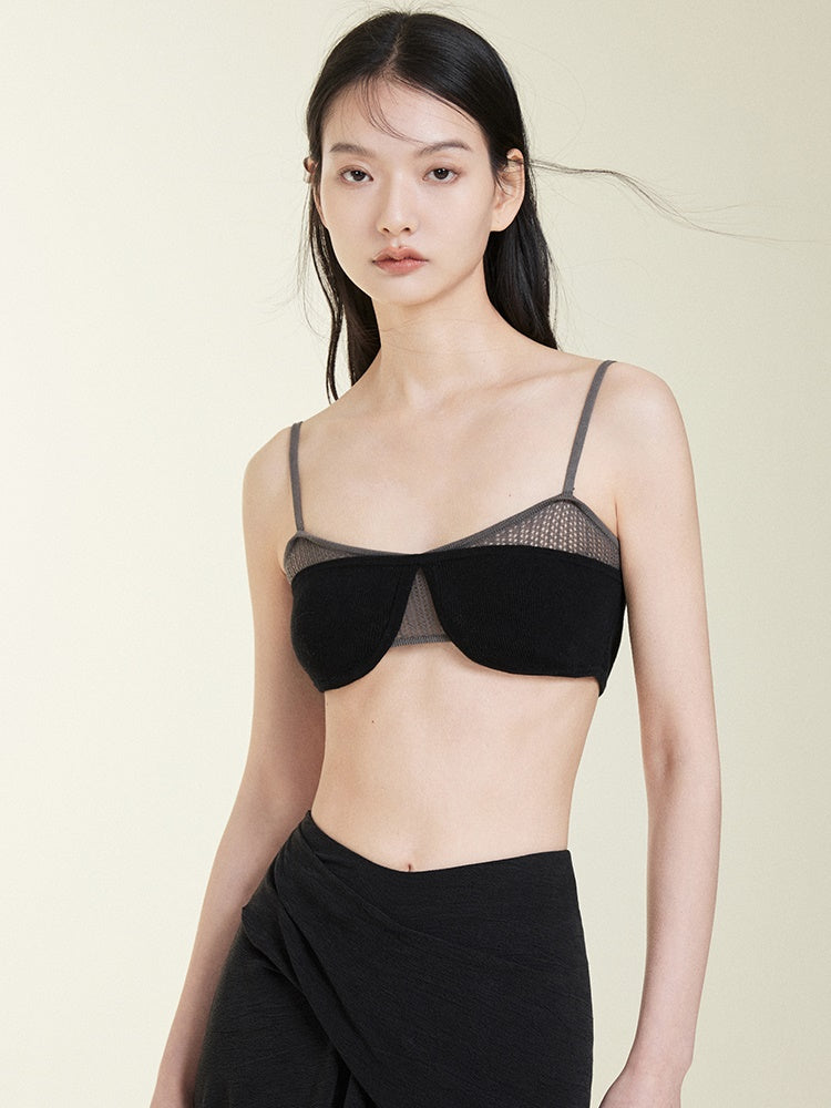 Layered Thin Shoulder Strap Bra Top