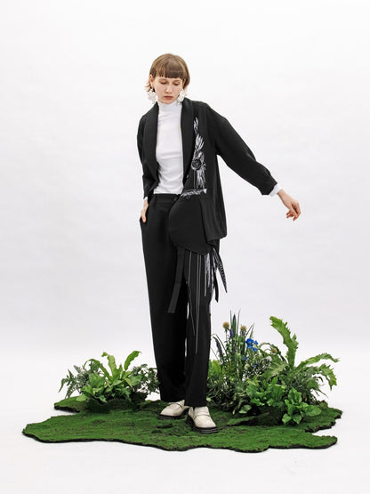 Three-dimensional Embroidery Nichi Straight Pants