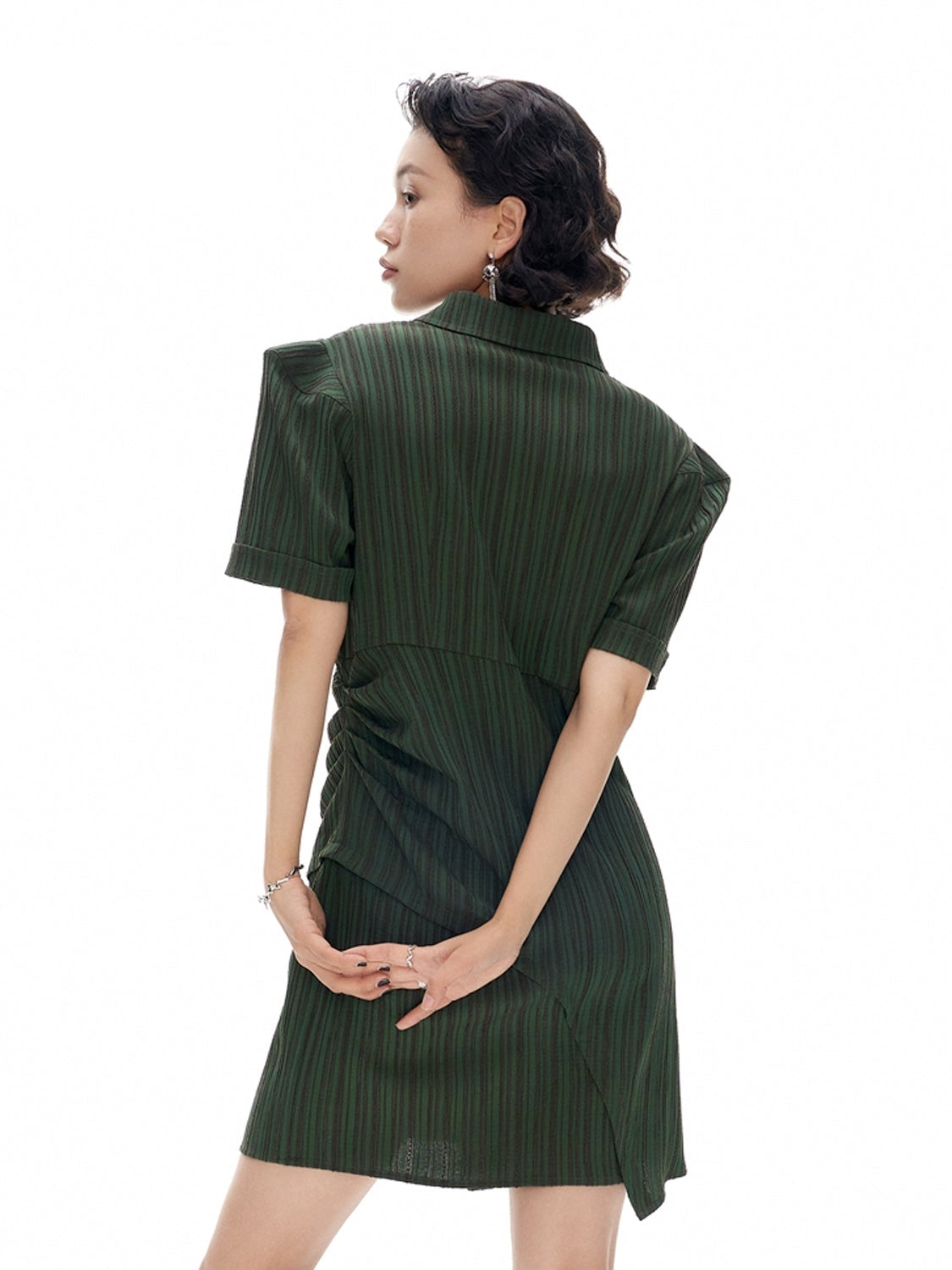 New CHINESE STYLE STRIPED WAIST Dress