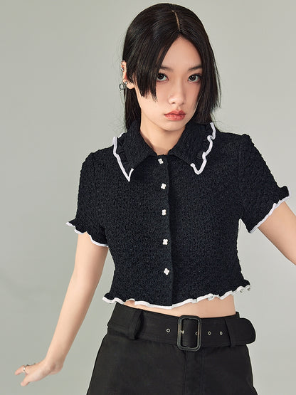 Contrast Color Short Shirt