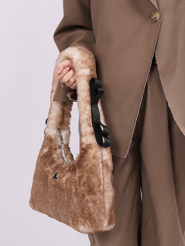 Y2K One-SHOULDER FUR BAG