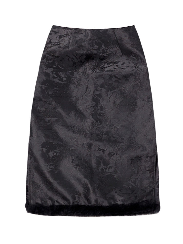 New Chinese Style Fur Half Skirt