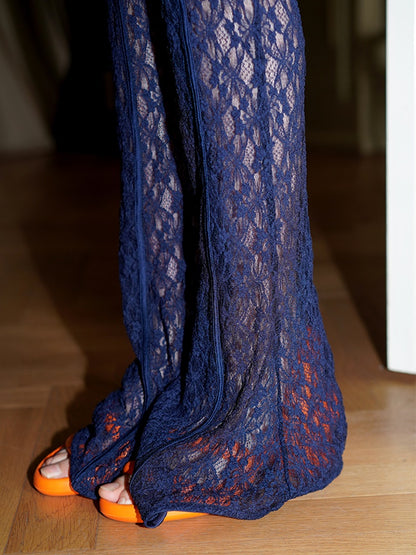 Lace Long Flared Pants