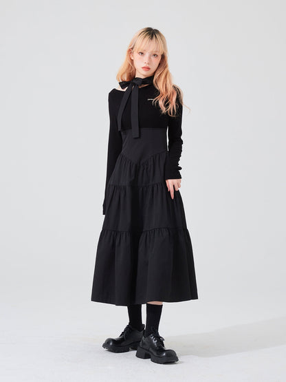 Bow Large Swing Long Dress