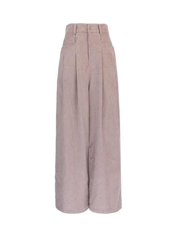 Corduroy High-waisted Wide-leg Pants