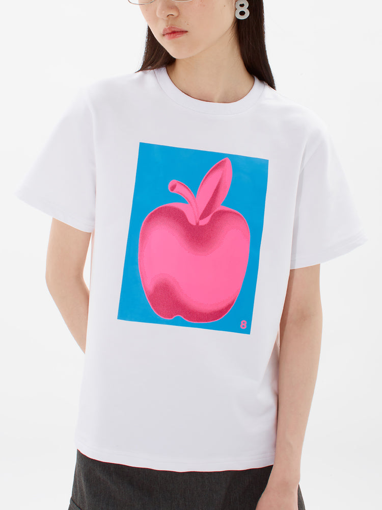 Gradient Sommer Apple Print T-Shirt