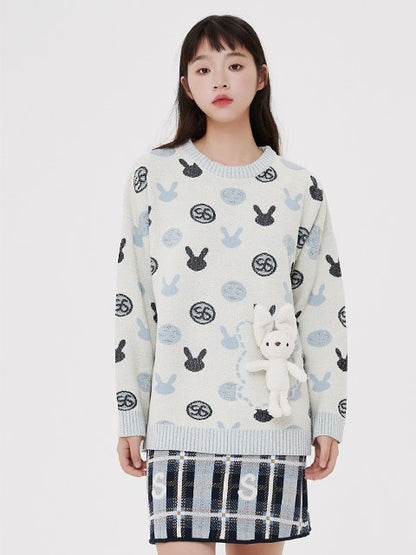 Rabbit Print Sweater