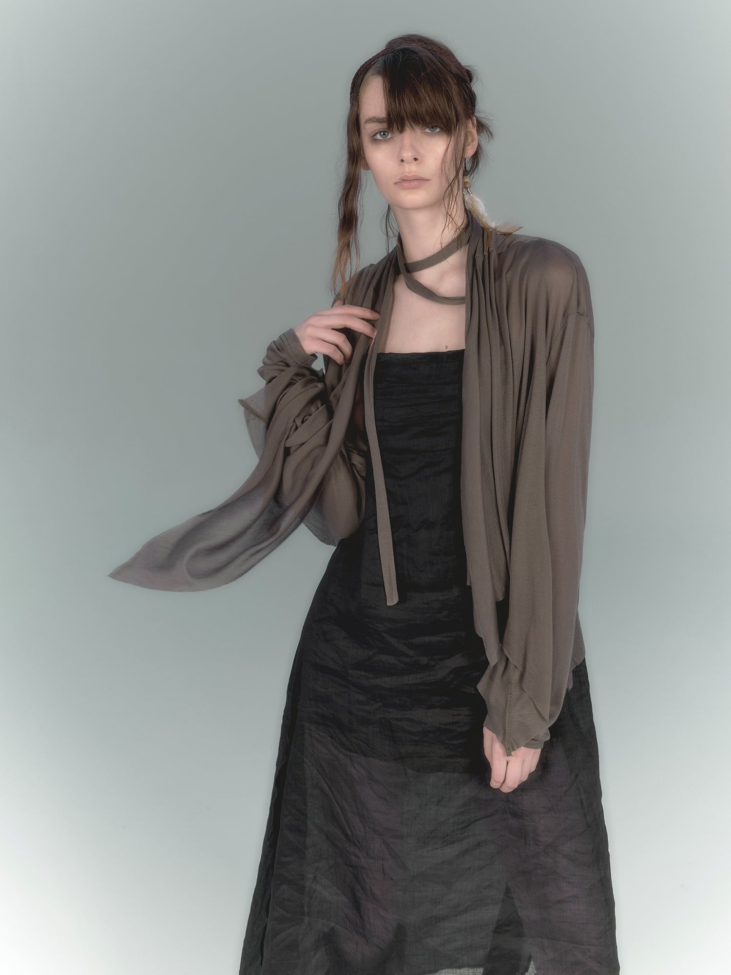 Cardigan extérieur lâche asymétrique