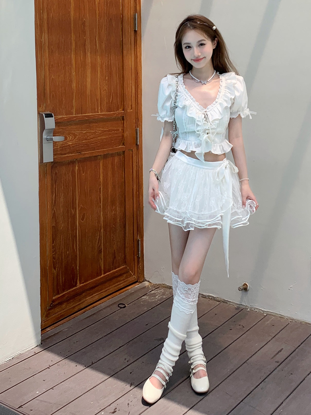 Elastic Lace Stitch Leg Sleeves