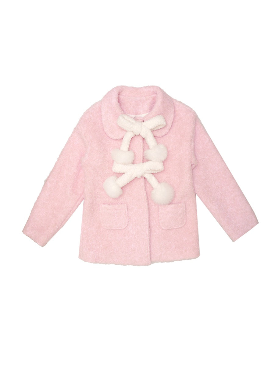 Bowknot Plush Coat