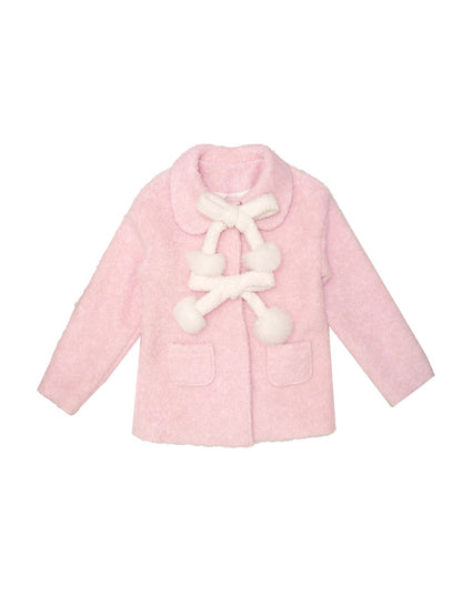 Bowknot Plush Coat