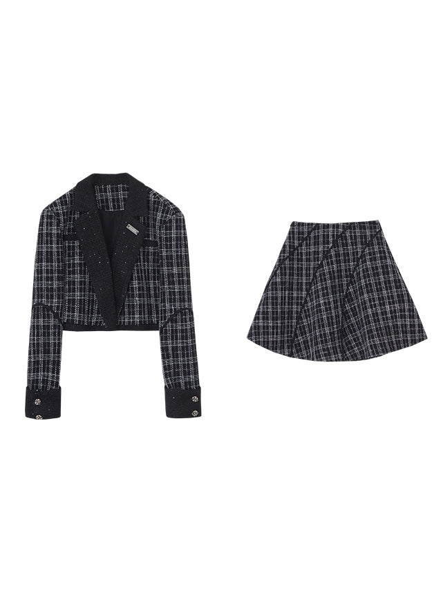 Classic Check Short Jacket ＆ Skirt