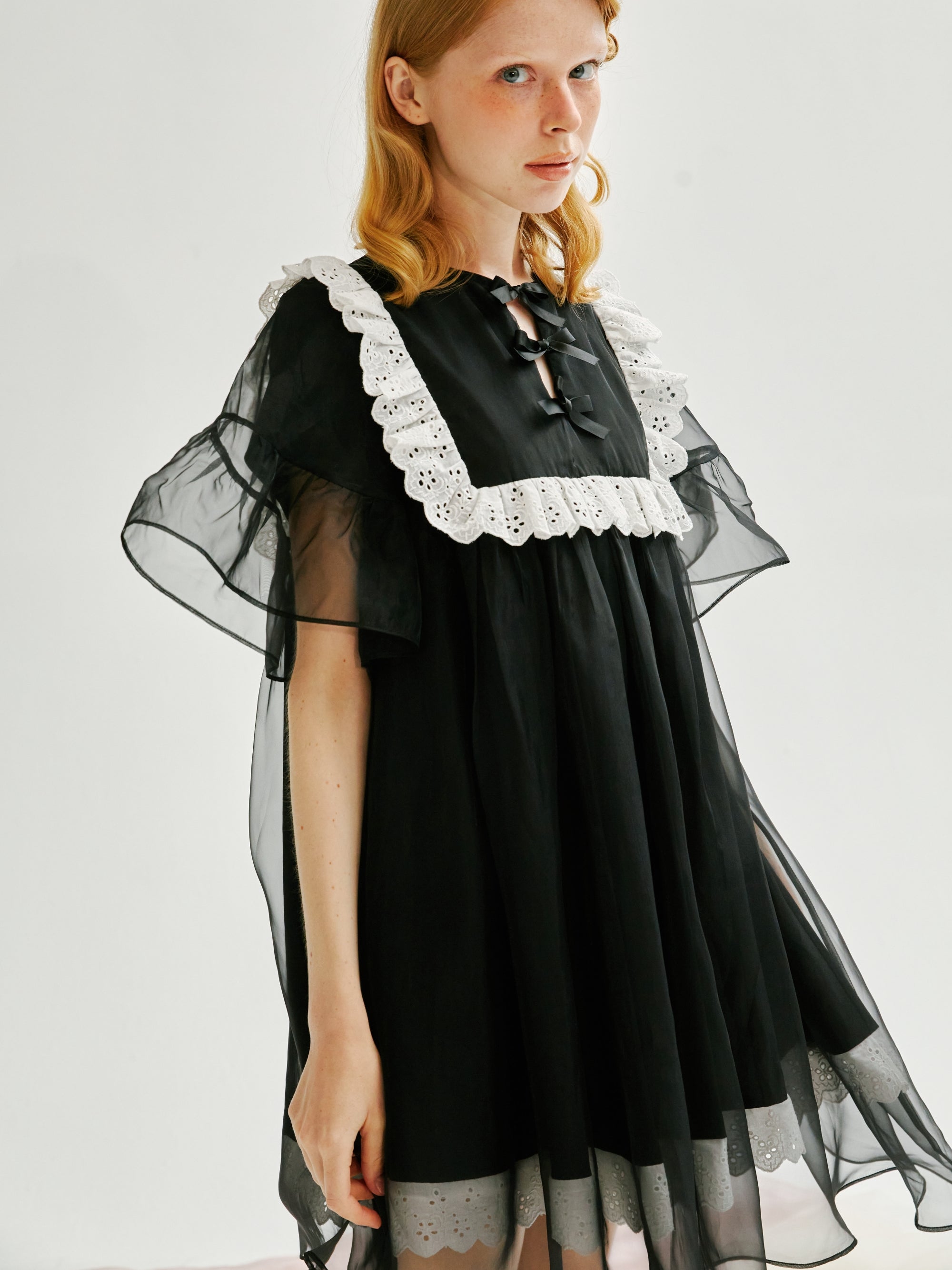 Big Bell Sleeve Mesh Dress - into november – ARCANA ARCHIVE