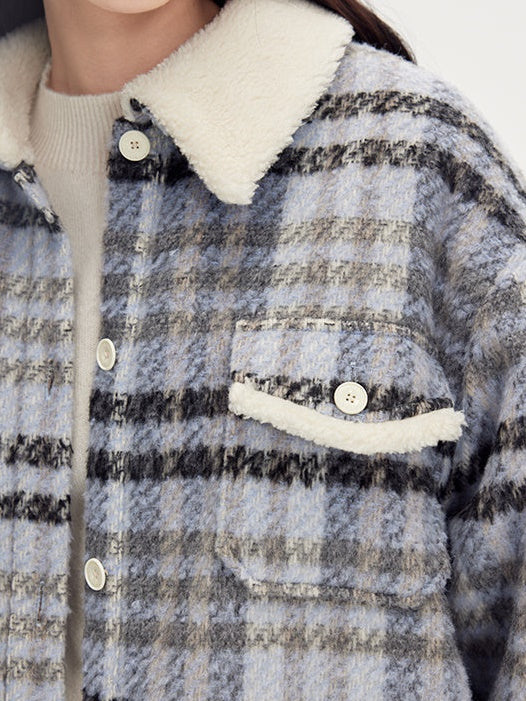 Plaid Loose Warm Jacket