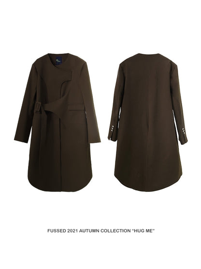 Asymmetry ROUND-CUT LONG-COAT