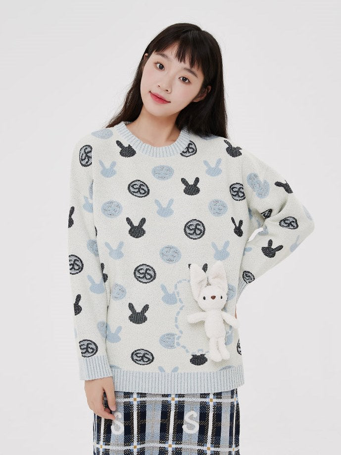 Rabbit Print Sweater