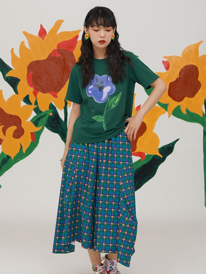 Three-dimensional Flower Printing T-shirt