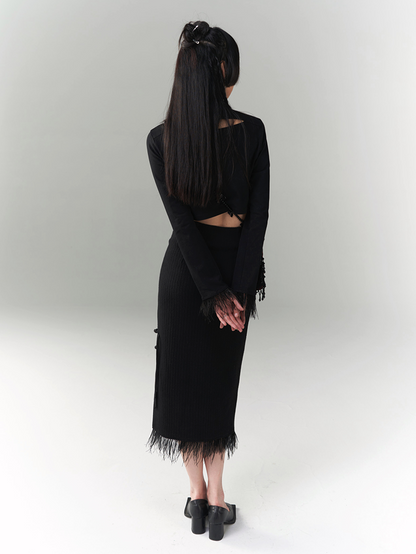 Chinese-style Buckle Slim Long Skirt