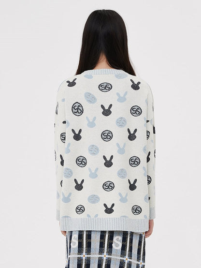 Rabbit Print Sweater