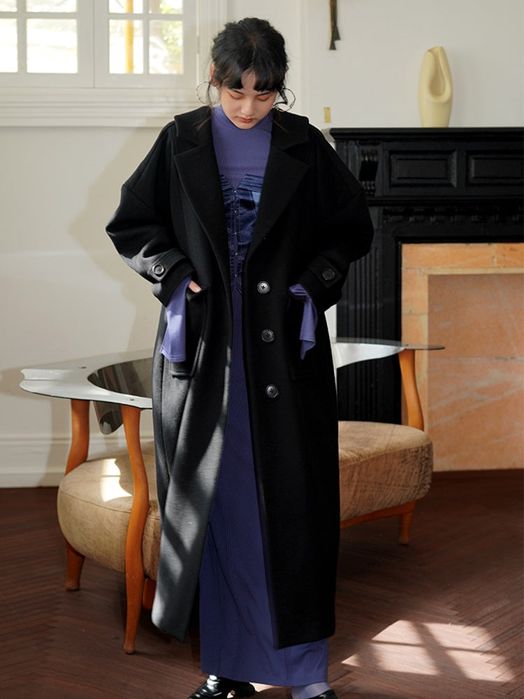 Wool Loose Long Coat