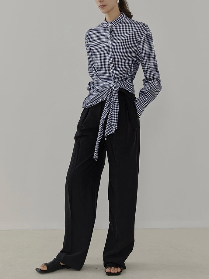 Loose Formal Plain Slacks Pants