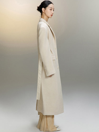 Wide Shoulders Woolen Coat