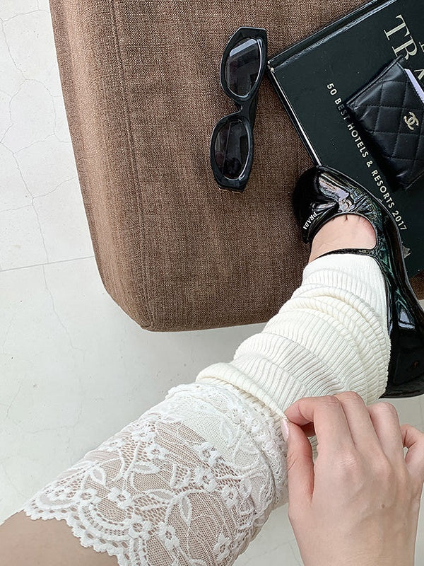 Elastic Lace Stitch Leg Sleeves