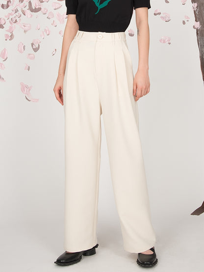 High-waisted loose straight Trousers