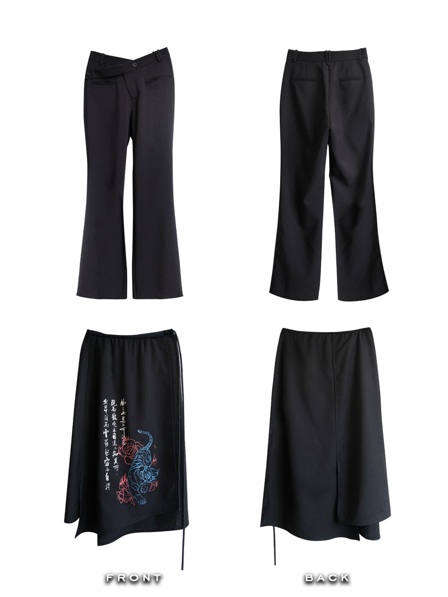 Chinese Style Printed Apron With Removable Pants