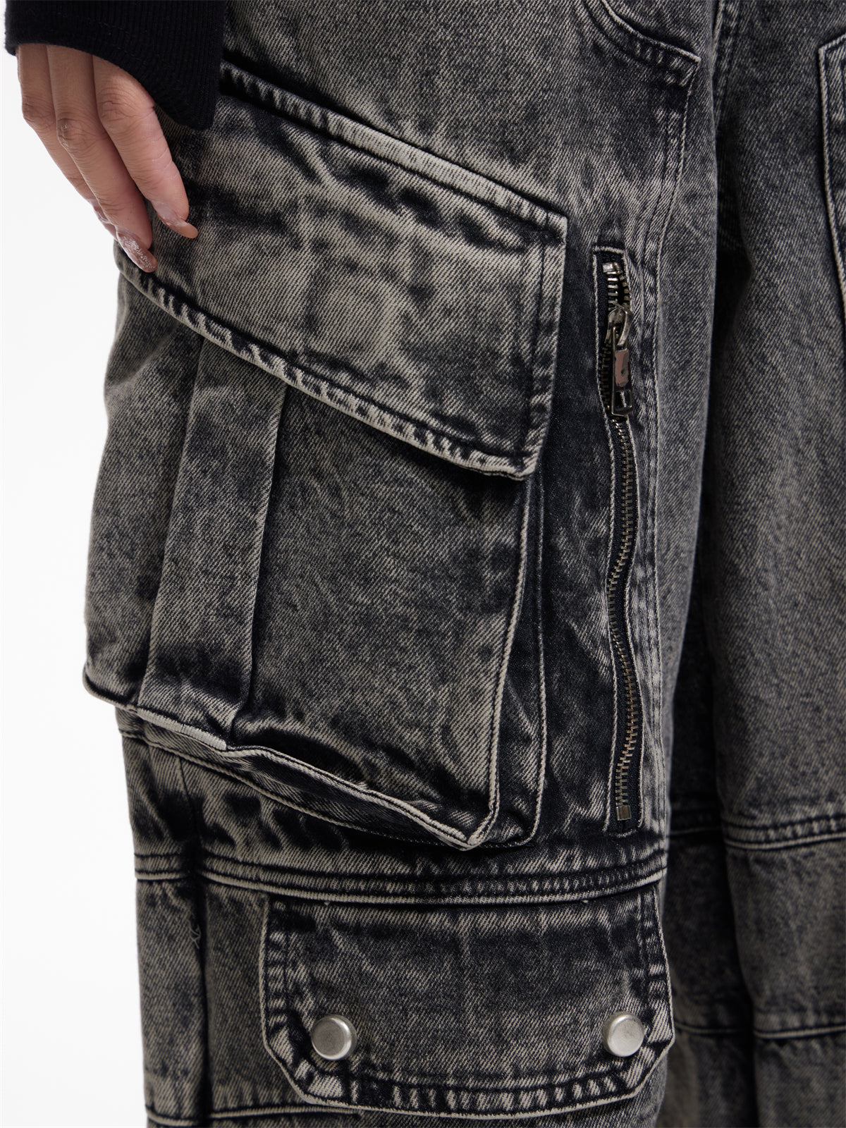 Work Style Multi-pocket Jeans