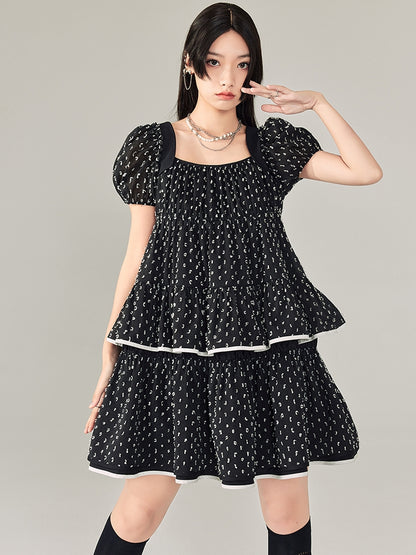 Puff Sleepes Polka Dot Short Dress