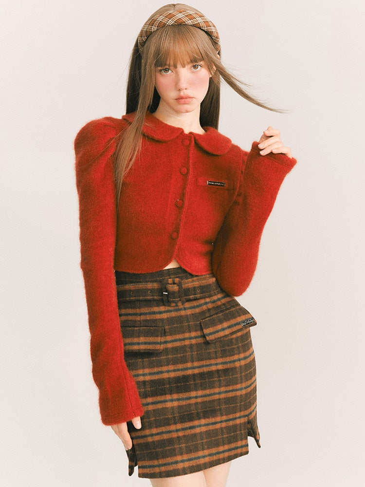 Wool Plaid Skirt