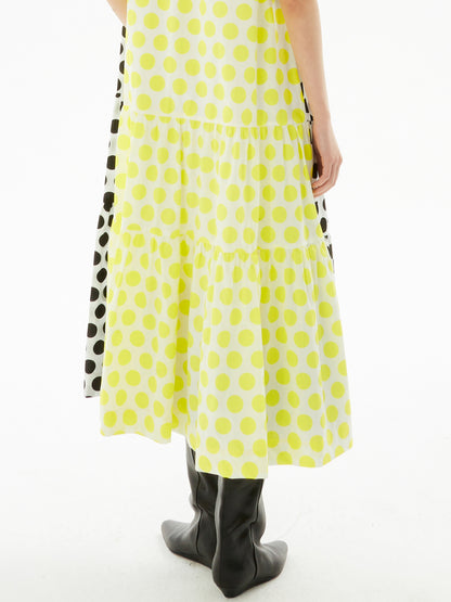 Polka Dot Puff -Ärmelkleid