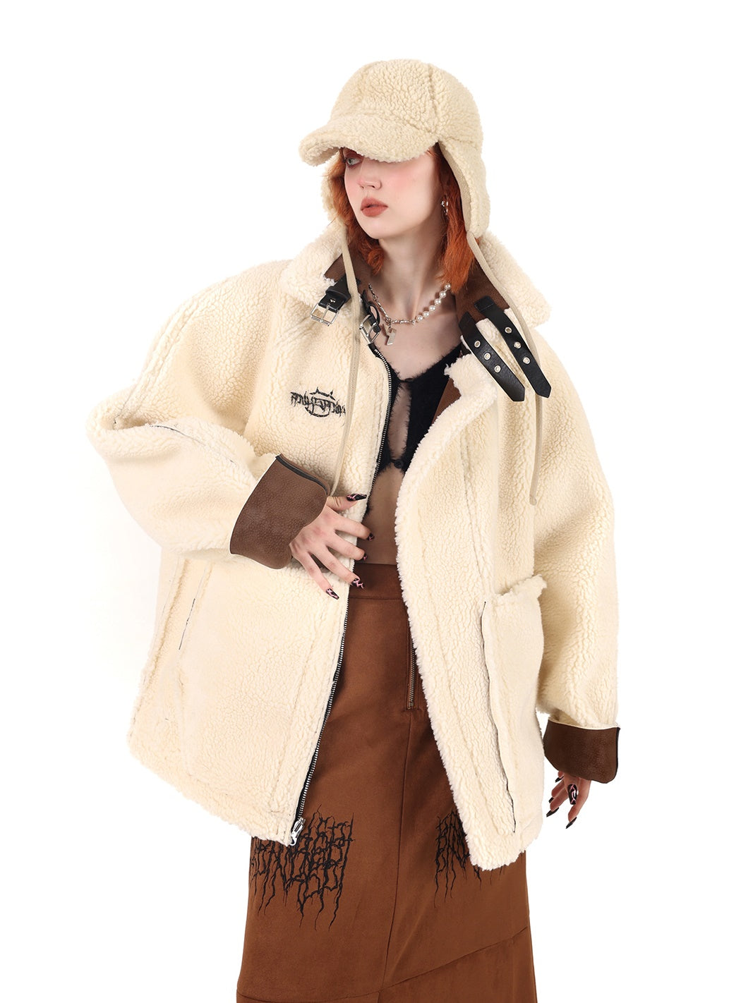 Double-sided Suede Lamb Wool High Collar Coat