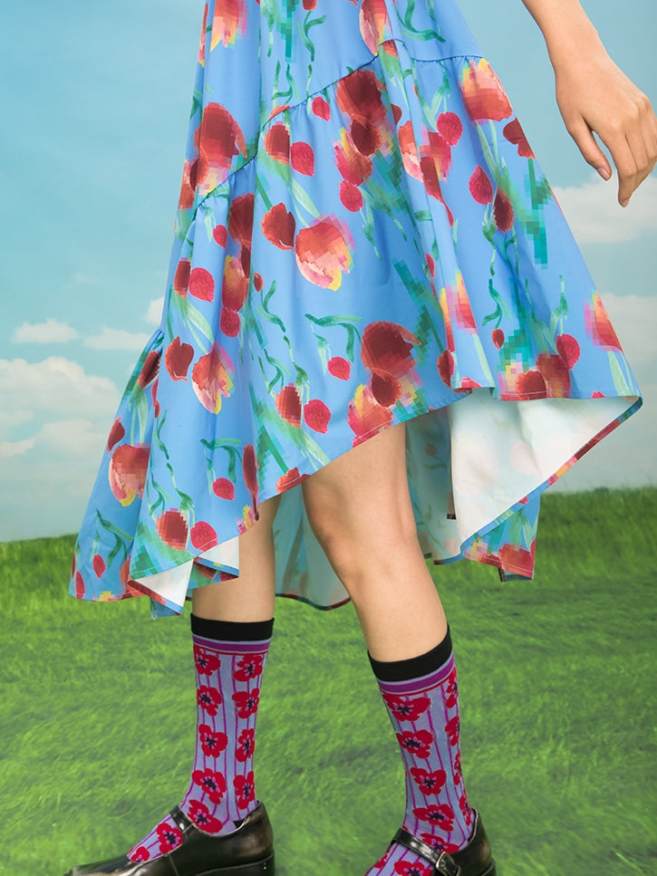 Tulip Pattern Suspender Dress