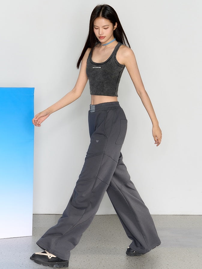 Non-shrinking High-waisted Sports Wide-leg Pants