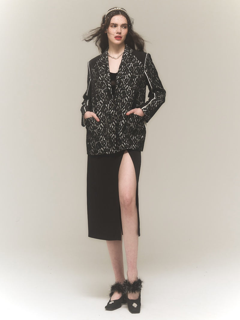 Lace Stitching Long-sleeved Jacket