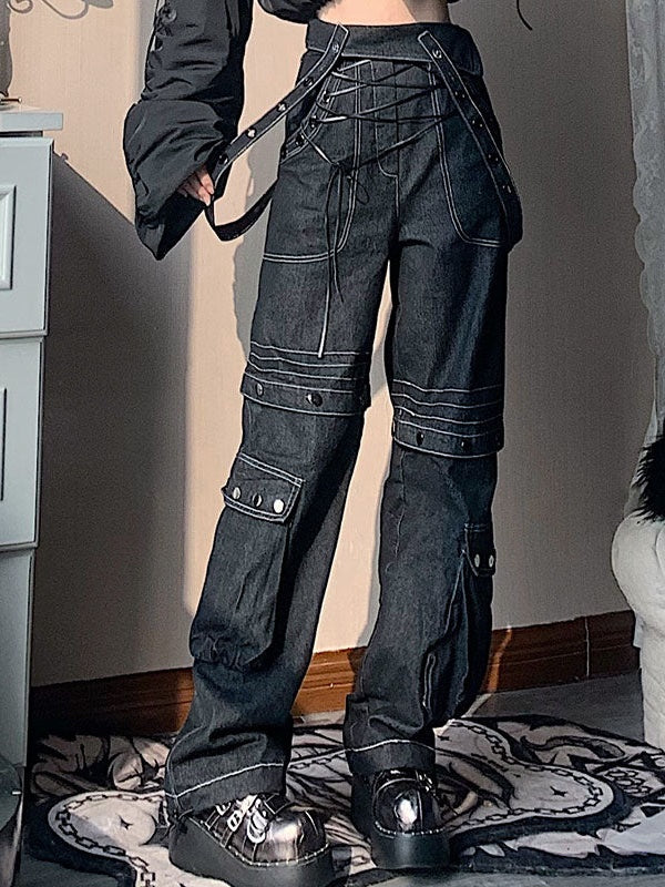 Schnürhosebettel Jeans