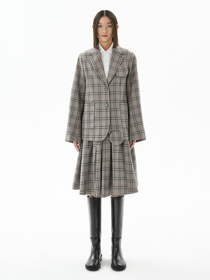 Britische Plaid -Freizeitjacke