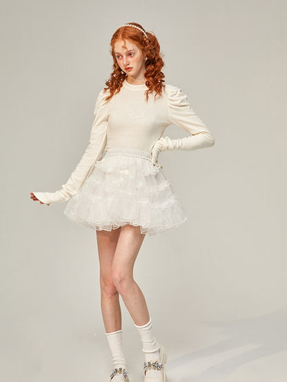 Tulle Ciffon Tiered Short Fluffy Skirt