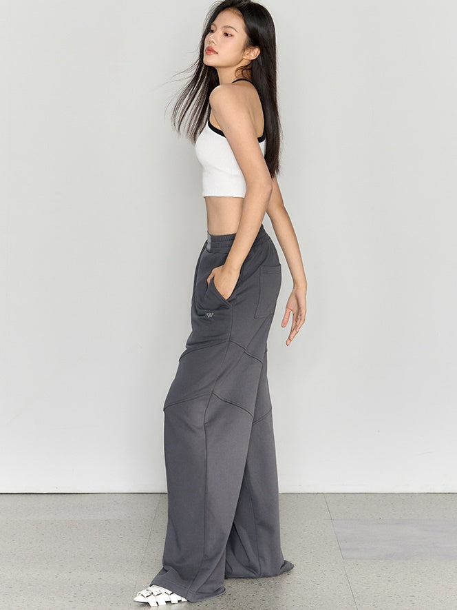 Non-Shrinking High-Waisted Sports Wide-Leg Pants