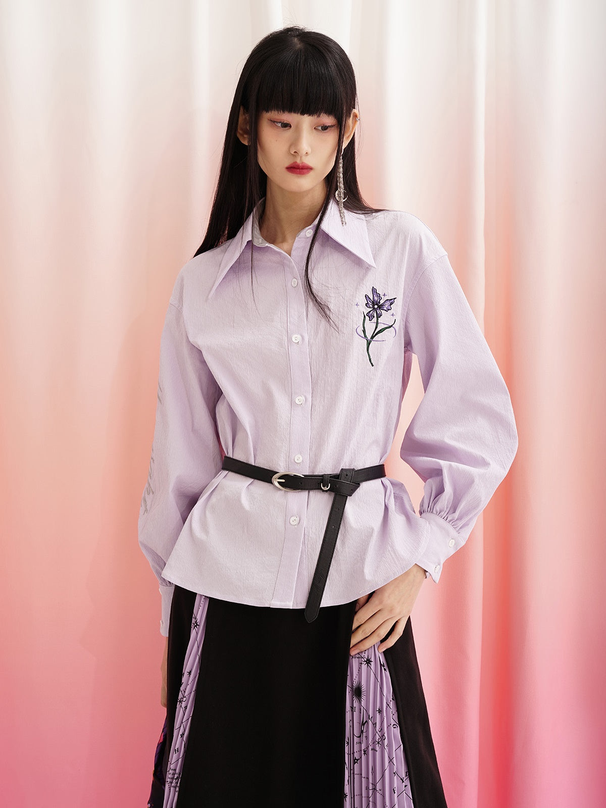 LANTERN SLEEVE THREE-DIMENSIONAL CUTTING SHIRT