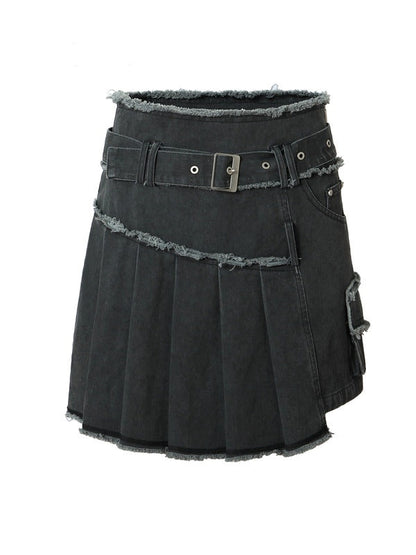 Pleated Skirt With Belt