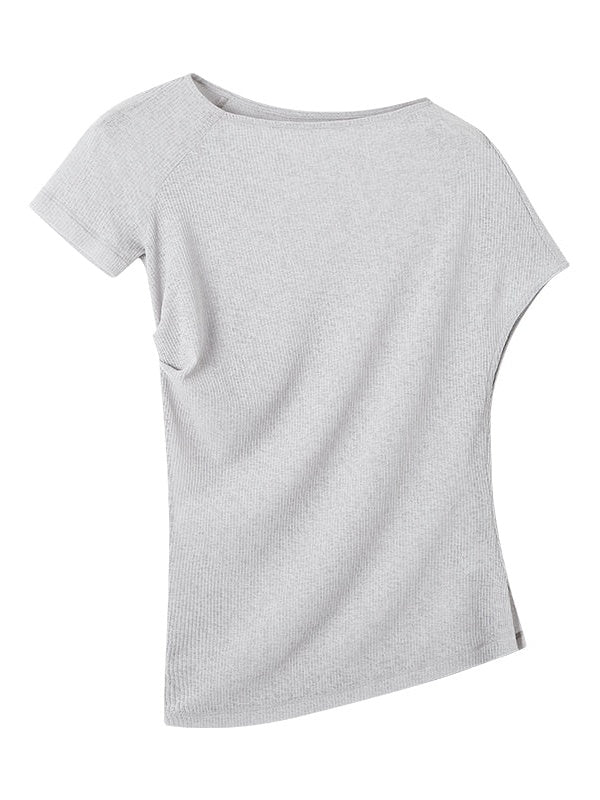 Pleated asymmetrical t-shirt