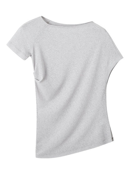 Plissiertes asymmetrisches T-Shirt